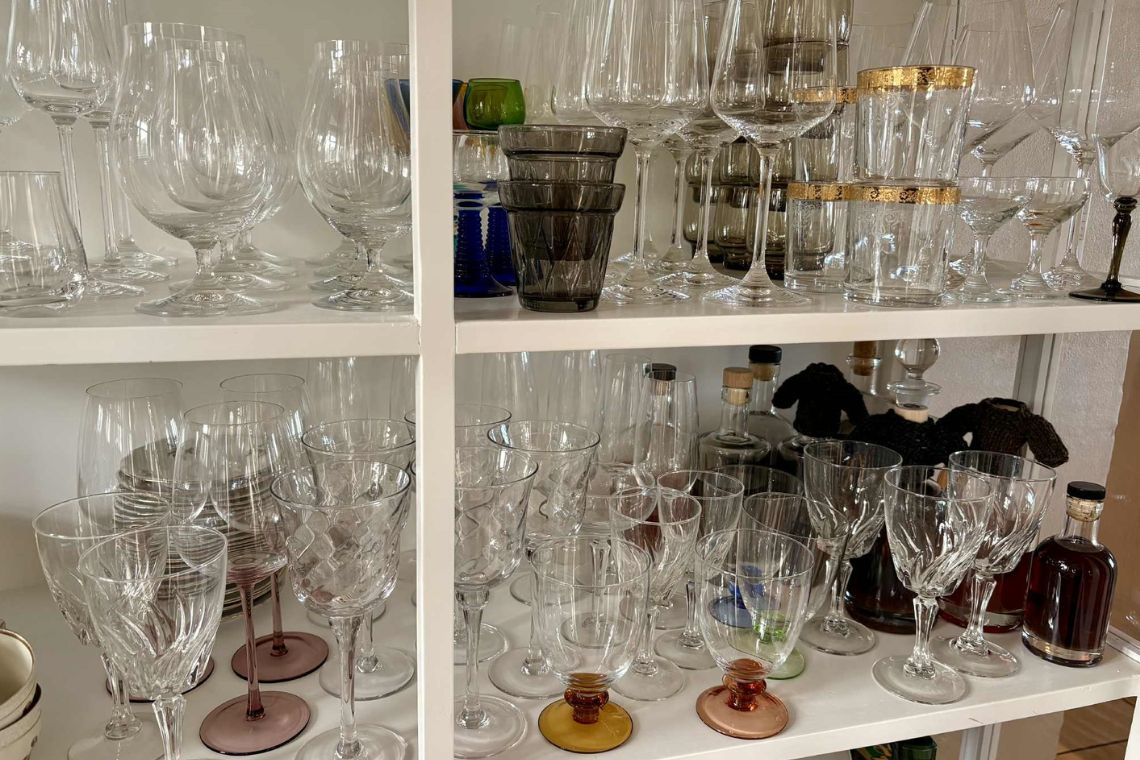 Gamle glas fra genbrug